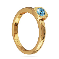 Кольцо Теннис (кристаллы аквамарин, г/п: золото, 4 мм, р.16.5) Uvelina SW00 0001G-202R-6