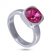 Кольцо Теннис(Кристалл фуксия, г/п: родий, 8 мм, р.17) Uvelina SW00 0010R-502R