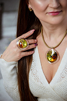 Кулон Tartaruga (лайм, терракотовый, золотой / бронзовый) Италия ENZO BENZO 