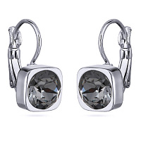 Серьги Теннис (кристаллы графит, г/п: родий 8 мм) Uvelina SW00 0010R-014E
