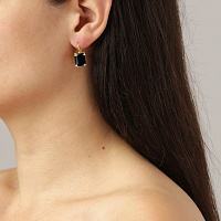 Серьги SEGIN (кристаллы черные,  г/п: золото, 2х1 см) Дания DYRBERG/KERN 470101