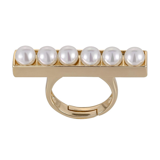 картинка Кольцо (Майорка белая, г/п: золото, регулируется) Испания Madreperla 020 01 050 ювелирный  магазин Калина являющийся официальным дистрибьютором в России 