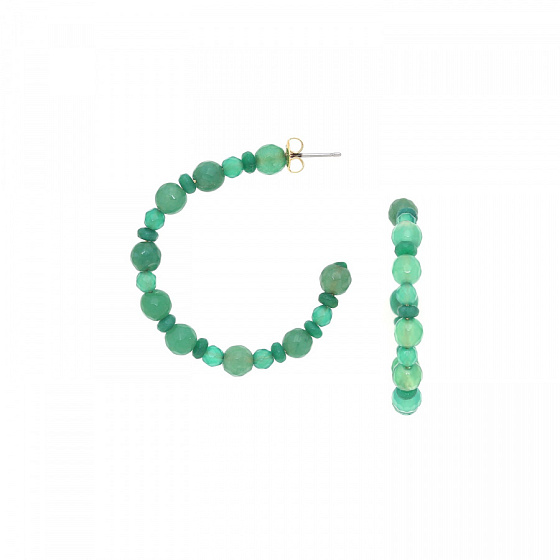 картинка Серьги Archipel (Хризопраз, d 4см) 12-90243 Франция Nature Bijjoux ювелирный  магазин Калина являющийся официальным дистрибьютором в России 