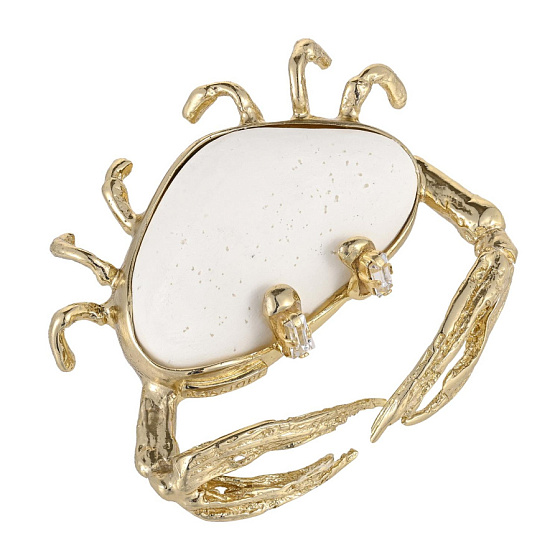 картинка Кольцо (4.9х4.5см, г/п: золото, регулируется) Греция Kalliope 022 01 098 ювелирный  магазин Калина являющийся официальным дистрибьютором в России 