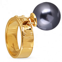 Кольцо 19 (Майорка, темно-серый, г/п: золото) Uvelina MK52 0052G-06