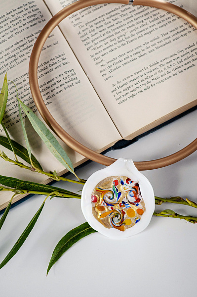 Кулон Tartaruga (золотой, белая, разноцветная) Италия ENZO BENZO 