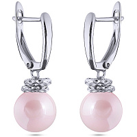 Серьги (Майорка, холодно-розовая, г/п: родий) MK12 0188R-01 Uvelina