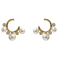 Серьги (Майорка, кристаллы: цирконий, г/п: золото, 1,8х1,9 см, 2 гр.) Испания Madreperla 020 02 084