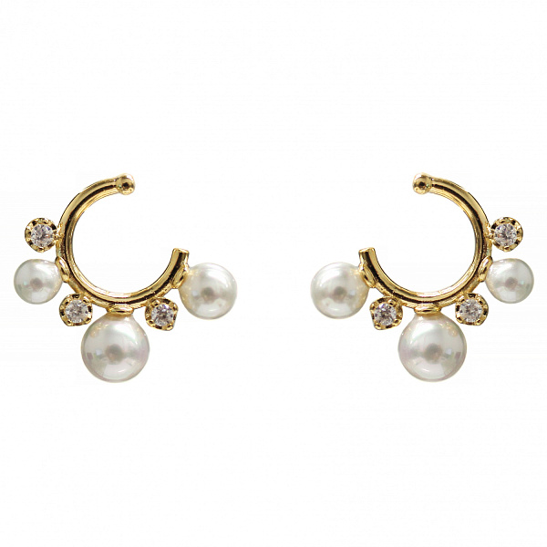 Серьги (Майорка, кристаллы: цирконий, г/п: золото, 1,8х1,9 см, 2 гр.) Испания Madreperla 020 02 084