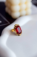Кольцо Олеся (кристалл красный, г/п: золото) Италия  Claudio Canzian 002 01 039