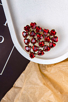 Брошь Сердце (кристалл красный, г/п: золото, 4,2х4,8 см, 17гр.) Италия  Claudio Canzian 002 11 125