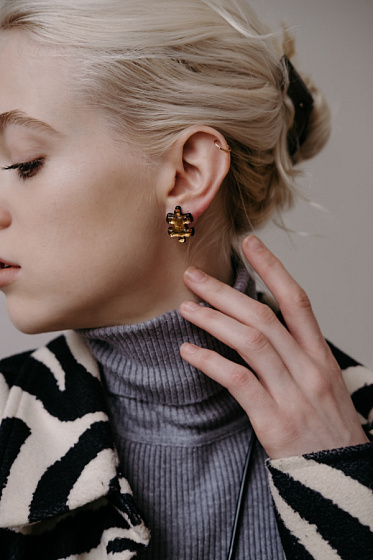 картинка Пусеты Пазлы Puzzie Италия ENZO BENZO  ювелирный  магазин Калина являющийся официальным дистрибьютором в России 