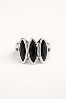 Кольцо Ciclon 264501-01-2 (кристалл черный, г/п: серебро, 2х1.7см, р.17) Испания Vaina