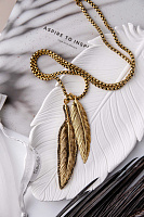 Колье Перо (кристалл графит, г/п: золото, 81х3см, 10,5х2,2 см) Италия Claudio Canzian 002 05 831
