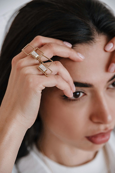 Кольцо (кристалл мультиколор, г/п: золото, регулируется) Греция Kalliope 022 01 052