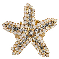 Кольцо (кристалл белый опал, прозрачный, 3,7х3,4 см) Италия Claudio Canzian 002 01 559