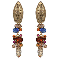Серьги Змеи (кристаллы разноцветные 7х1,3 см, 14 гр.) Италия Claudio Canzian  002 02 828