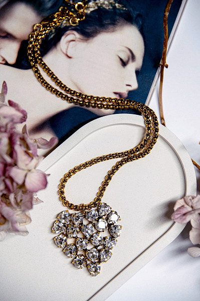 Колье Сердце (кристалл прозрачный) Италия  Claudio Canzian  002 05 673