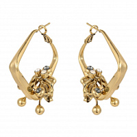 Серьги (кристалл графит, белый опал, прозрачный 3.5х3.5 см, 8гр.) Италия Claudio Canzian 002 02 933