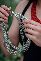 Колье Нити (зеленые) Италия