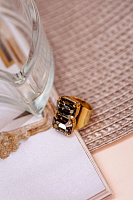 Кольцо Энигма (кристалл графит, 1,8х1,2 см, регулируется) Италия Claudio Canzian 002 01 418