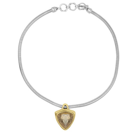 картинка Колье Ciclon 250801 (кристалл медовый, г/п:серебро, золото,40+4 см, 3.2х3 см) Испания Amarre  ювелирный  магазин Калина являющийся официальным дистрибьютором в России 