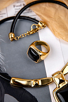 Кольцо (муранское стекло, г/п: золото, р.18) 240506-01-3 Испания  Ciclon Kubik 