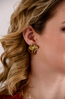 Серьги (г/п: золото, 3,5х2,1 см, 18 гр) Греция Kalliope 022 02 040