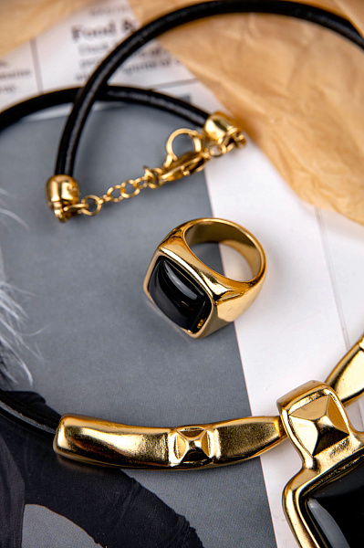 Кольцо (муранское стекло, г/п: золото, р.18) 240506-01-3 Испания  Ciclon Kubik 