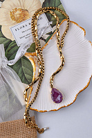 Колье (кристалл орхидея, 79,5 см, кулон 11,3х2 см) Италия Claudio Canzian 002 05 396