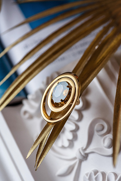 Кольцо Планета (кристалл белый опал) Италия Claudio Canzian 002 01 379