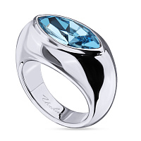 Кольцо Эдем (кристаллы аквамарин, г/п: родий, р.18) Uvelina SW00 0110R-202R-8