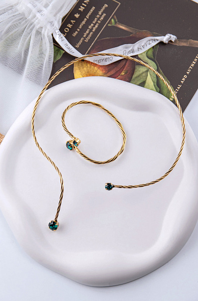 Колье Поцелуйчик (кристаллы зеленые) Италия Claudio Canzian 002 05 452