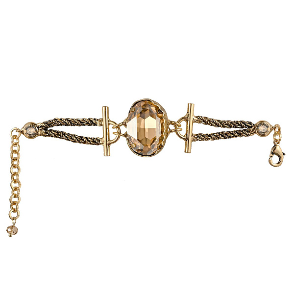 Браслет Карина (кристалл медовый, 3х2,3см, 16,5-22см, регулир.) Италия Claudio Canzian 002 04 132