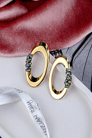 Серьги (кристаллы голубые, г/п: золото) Италия Claudio Canzian 002 02 624