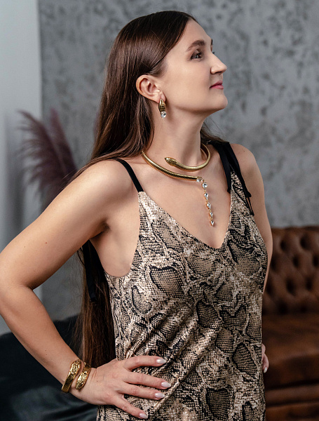 Колье Змея (прозрачный кристалл) Италия  Claudio Canzian 002 05 680