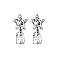 Серьги HYDRA (кристалл прозрачный, г/п: родий, 4,3х2,5 см) Дания DYRBERG/KERN 450027
