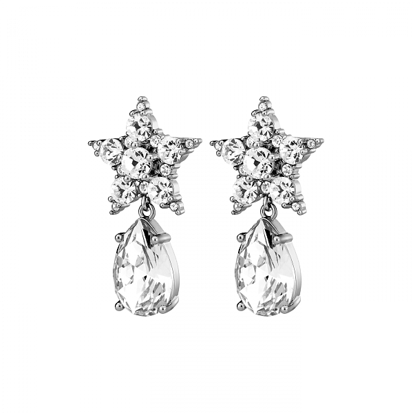 Серьги HYDRA (кристалл прозрачный, г/п: родий, 4,3х2,5 см) Дания DYRBERG/KERN 450027