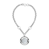 Колье (муранское стекло - белый перлам., г/п: серебро, 40-48 см) 233801-40 Испания Ciclon New Cocco