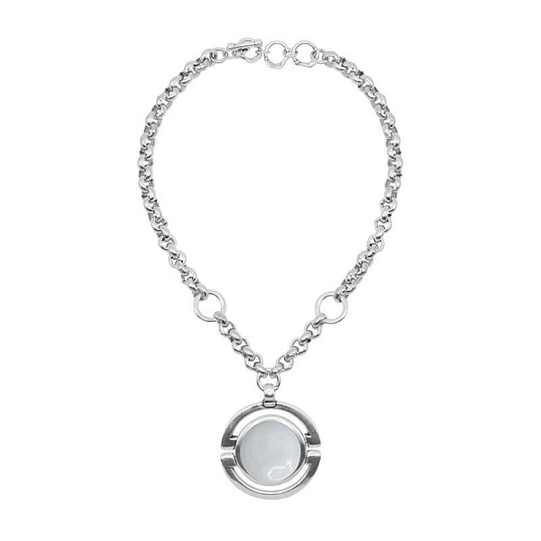 Колье (муранское стекло - белый перлам., г/п: серебро, 40-48 см) 233801-40 Испания Ciclon New Cocco