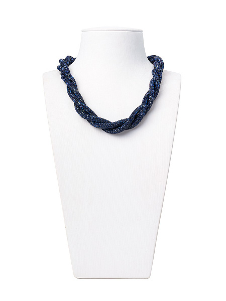 Колье (Кр.Preciosa, латунь. Г/п: родий) 10128361 Корея Street Fashion