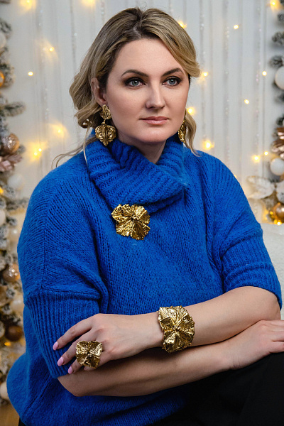 Браслет (кристаллы медовые, лунные, 7 см, до 19 см) Италия Claudio Canzian 002 04 229