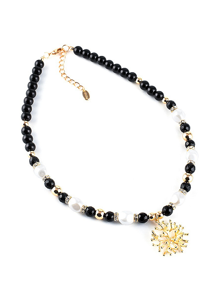 Колье (Барочный жемчуг, хруст. стекло, кр.Preciosa, гальв.покрытие: золото) Elizabeth 10119221 Китай