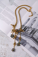 Колье Незабудки (кристалл: сиреневый, зеленый, синий, прозрач.) Италия Claudio Canzian  002 05 757