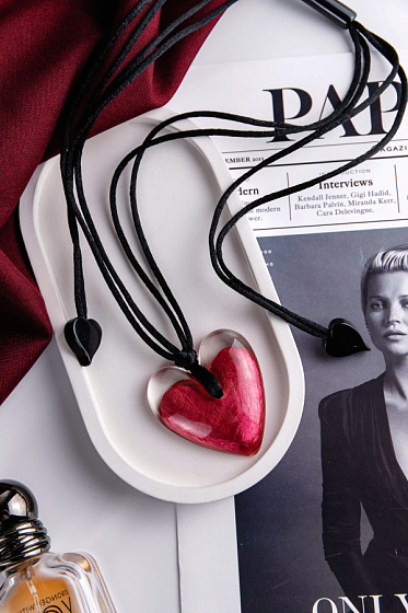 картинка Колье Luxus25 розовый, 4.7х5.2 см., длина регулируется Голландия ZSISKA 6350206PINKQ00 ювелирный  магазин Калина являющийся официальным дистрибьютором в России 