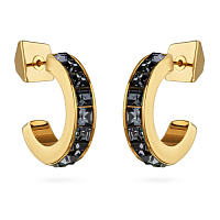 Серьги Квадро (кристаллы темно-серые, г/п: золото) Uvelina SW00 0055G-014E