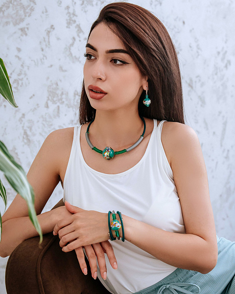 Серьги Masso зеленый ENZO BENZO 