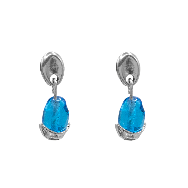 Серьги Ciclon 254601-07 (муранское стекло, 2,6х0,8 см) Liquid Испания