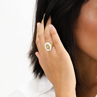 Кольцо ELLEN (перламутр, кристаллы, г/п: золото, регул.) 1963401 Франция F.H 