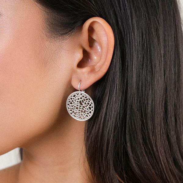 Серьги CORALIA (6,1 гр, 3 см, г/п: серебро) 12-32277 Франция Ori-Tao